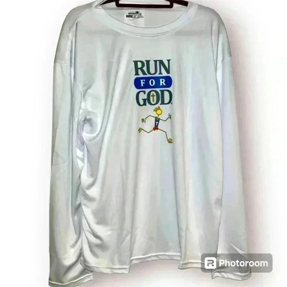 🆕 Run For God Long Sleeve Shirt Size 2X